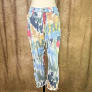 Tie Dye Jeans Hydraulic Murray Ankle Skinny Denim Multicolor Cropped Streetwear